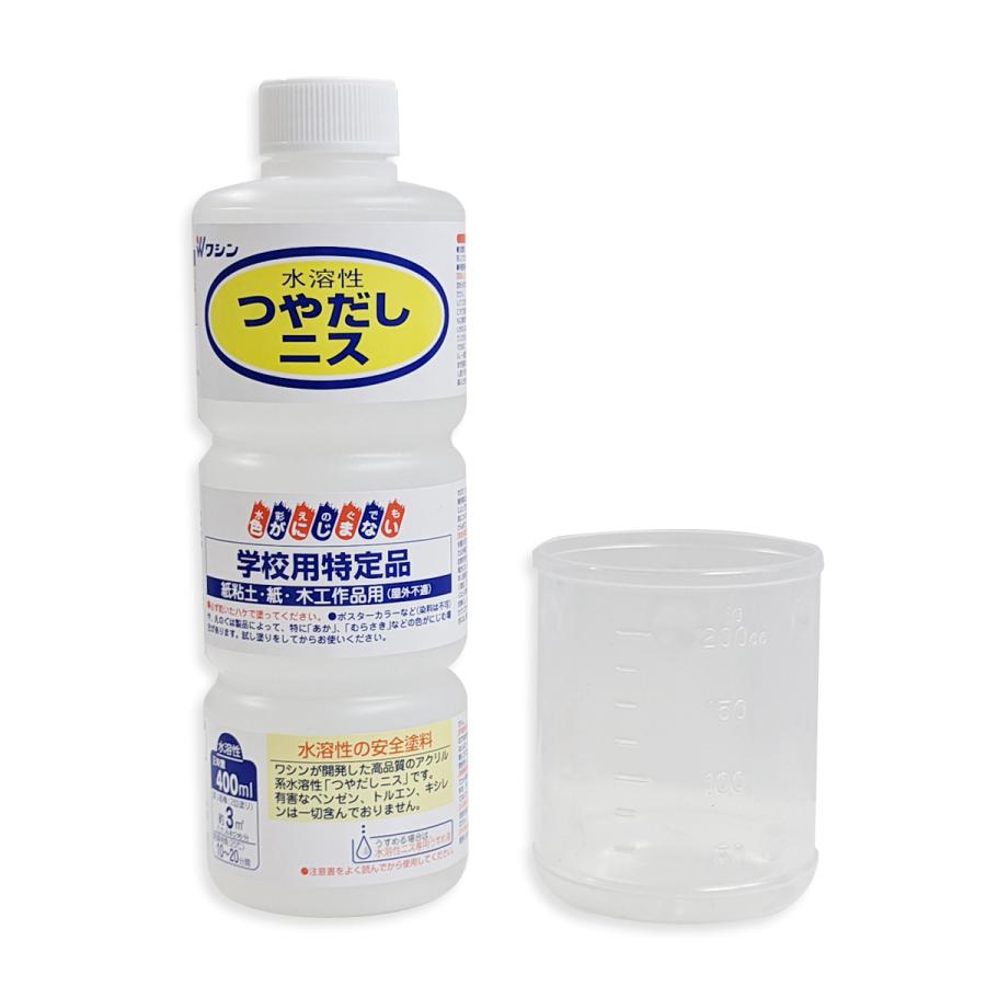 Washin Paint 和信ペイント つや出しニス 水溶性 400mL 紙粘土や紙にも