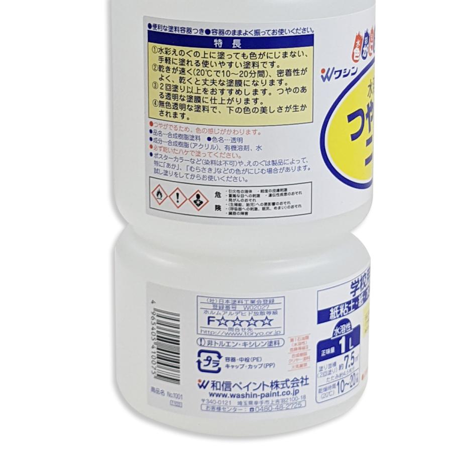 Washin Paint 和信ペイント つや出しニス 水溶性 1L 紙粘土や紙にも