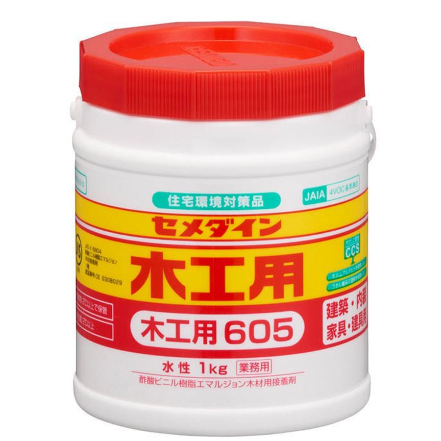 セメダイン 木工用 1kg ポリ缶 AE-194 【 大容量 接着剤 木 紙 布 皮