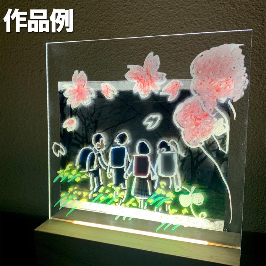 陳情令　灯火人間パズル完成品　アクリルパネル・壁掛け用の金具等セット キットパス ミディアム 6色 + 集光アクリル板 正方形 LEDライト付
