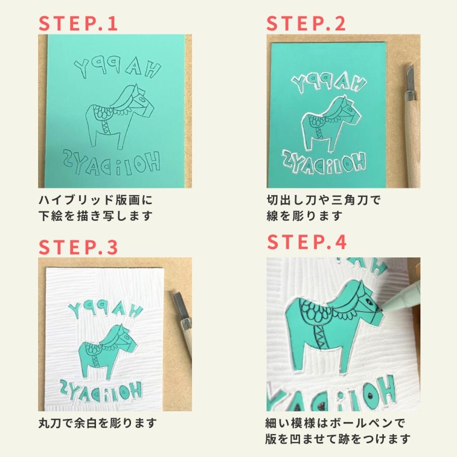 ハイブリッド版画 凸版画スタートセット はがきサイズ 【年賀状 版画