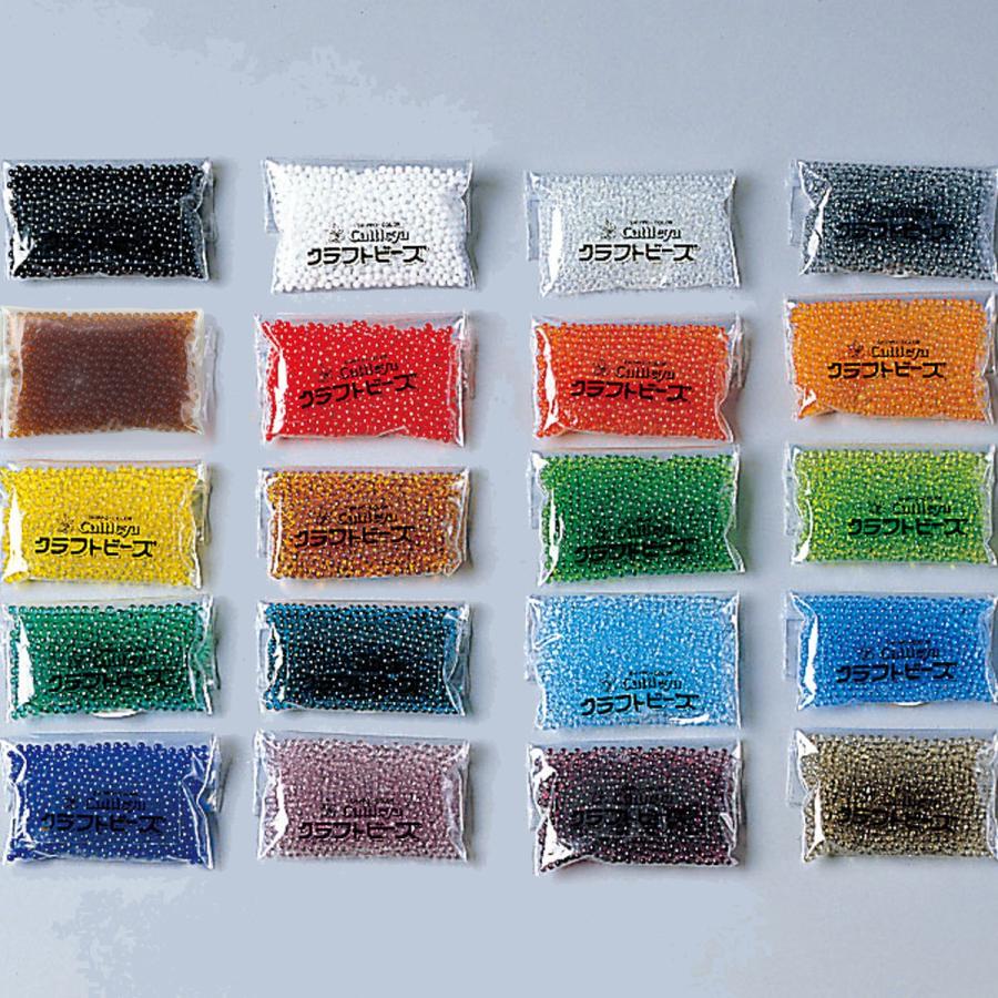 クラフトビーズ ガラス 20色セット 各10g 袋入 【 七宝焼 フリット 粒