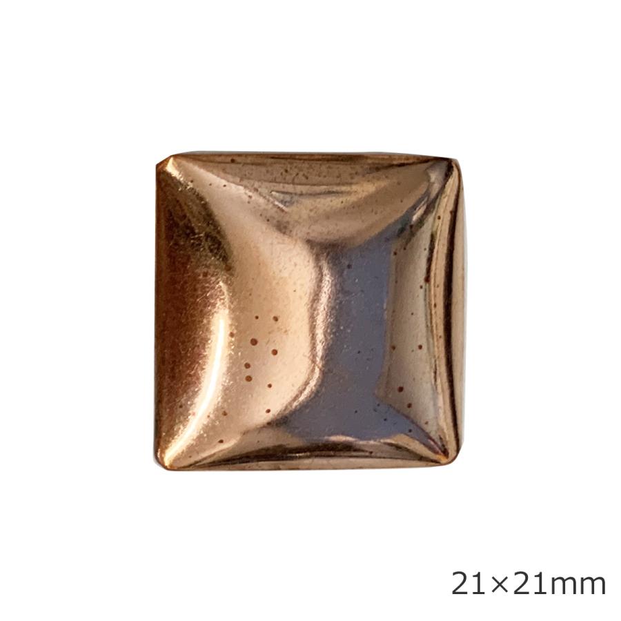 ハンドメイド ガラス製 四角形皿 アンバー銅入り メール便可 ] 銅板 丹銅板 角型 V-14 21×21mm 【 ガラス 七宝焼 七宝