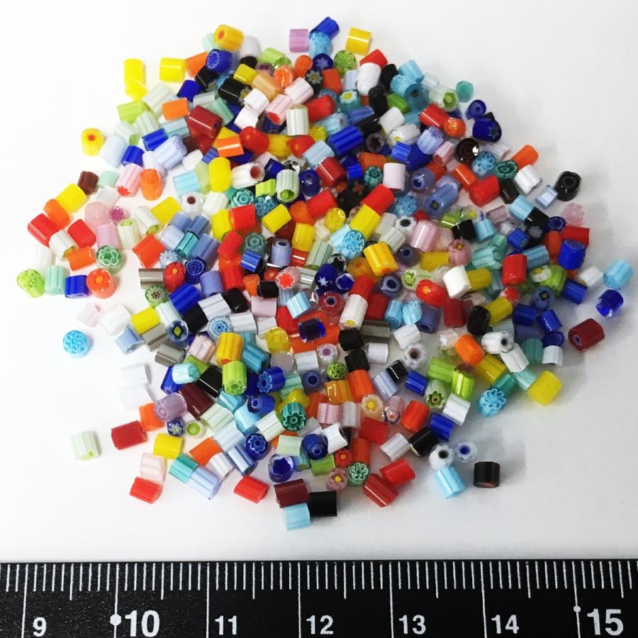 メール便可 ] ミルフィオリ 透明 小粒 15g ベネチアンガラス 【 ガラス