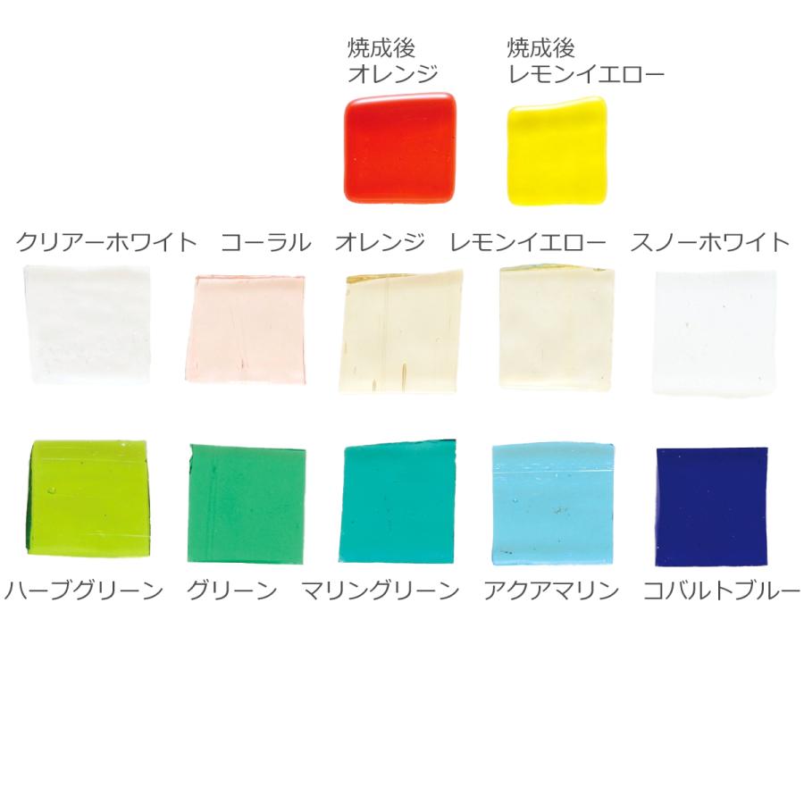 ベネチアン 板ガラス 透明 10色セット 各100mm各 ガラス工芸材料