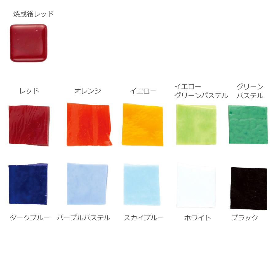 ベネチアン 板ガラス 不透明 10色セット 各100mm各 ガラス工芸材料