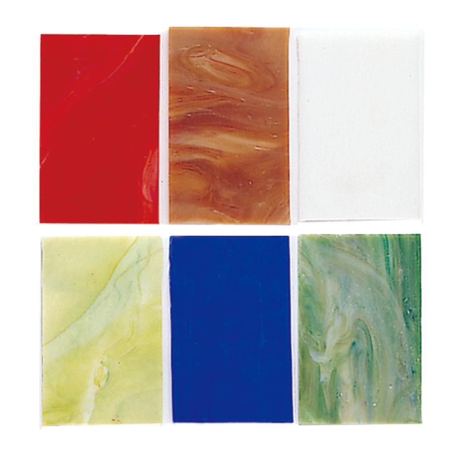 ステンドグラス用 ガラス 不透明 6色 セット : 画材・ものづくりの