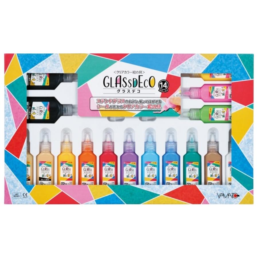 ステンド絵の具 グラスデコ 14色セット ステンドグラス風 絵の具 シール 画材 ものづくりのアートロコ 通販 Yahoo ショッピング
