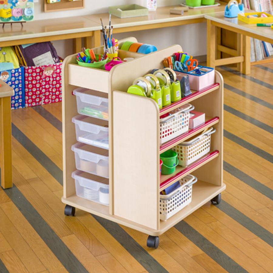 メーカー直送品※代引きキャンセル不可＞ CV 造形ワゴン 工作用品収納