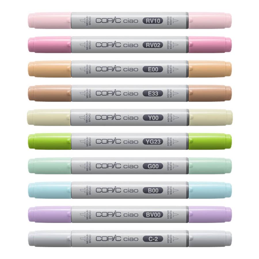 コピックチャオ コピックデビューセット 10色 マルチライナー2本 スケッチブック ぬり絵付 COPIC ciao 【 イラスト マンガ 漫画 ギフト プレゼント 】｜artloco｜02