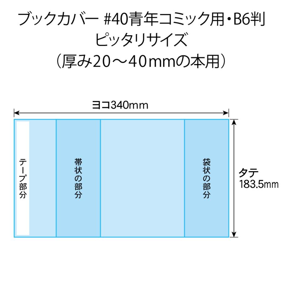 クルッとポン 透明ブックカバー 青年コミック用 B6判 （厚さ20〜40mm