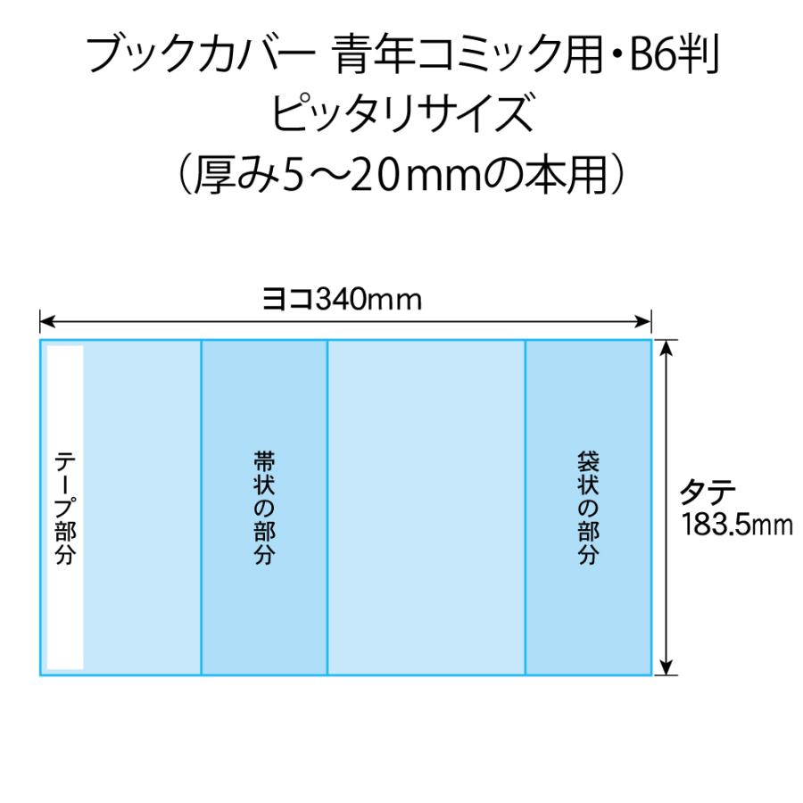 クルッとポン 透明ブックカバー 青年コミック用・B6判 （厚さ5〜20mm