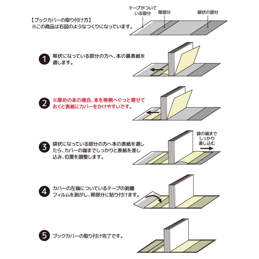 クルッとポン 透明ブックカバー 新書判 少年少女コミック ピッタリ