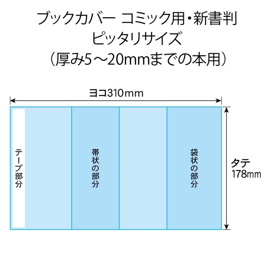 クルッとポン 透明ブックカバー 新書判 少年少女コミック ピッタリ