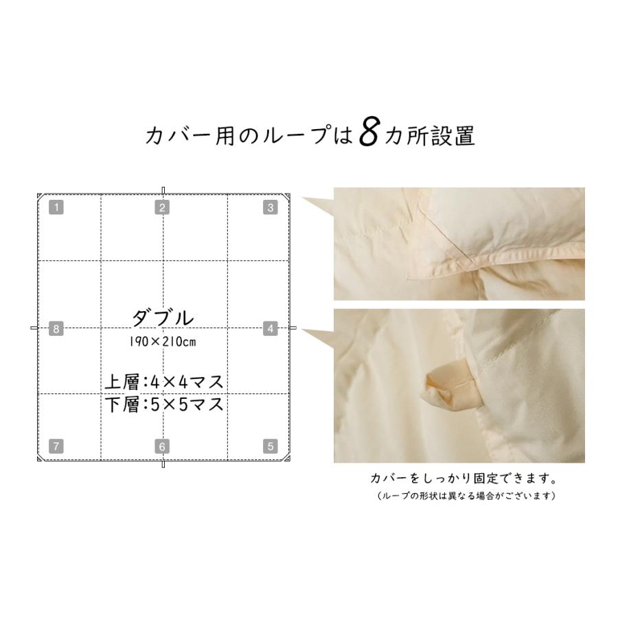 （ダブル）新品＊四つ星エクセル＊フランス産１，７キロ増量＊二層式羽毛布団（ 羽毛布団 羽毛ふとん ダブル 二層式 ホワイトダウン90% 羽毛量1.7kg