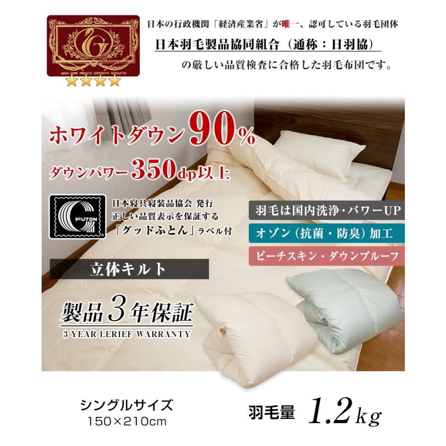 新規購入 HOTEL STYLE羽毛布団 ホワイトダウン90% エクセルゴールド