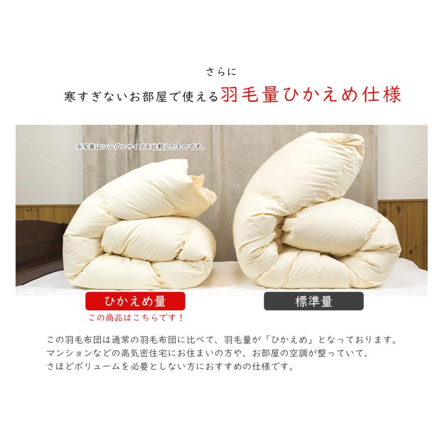 羽毛布団 羽毛ふとん セミダブル 掛け布団 エクセルゴールド ホワイト