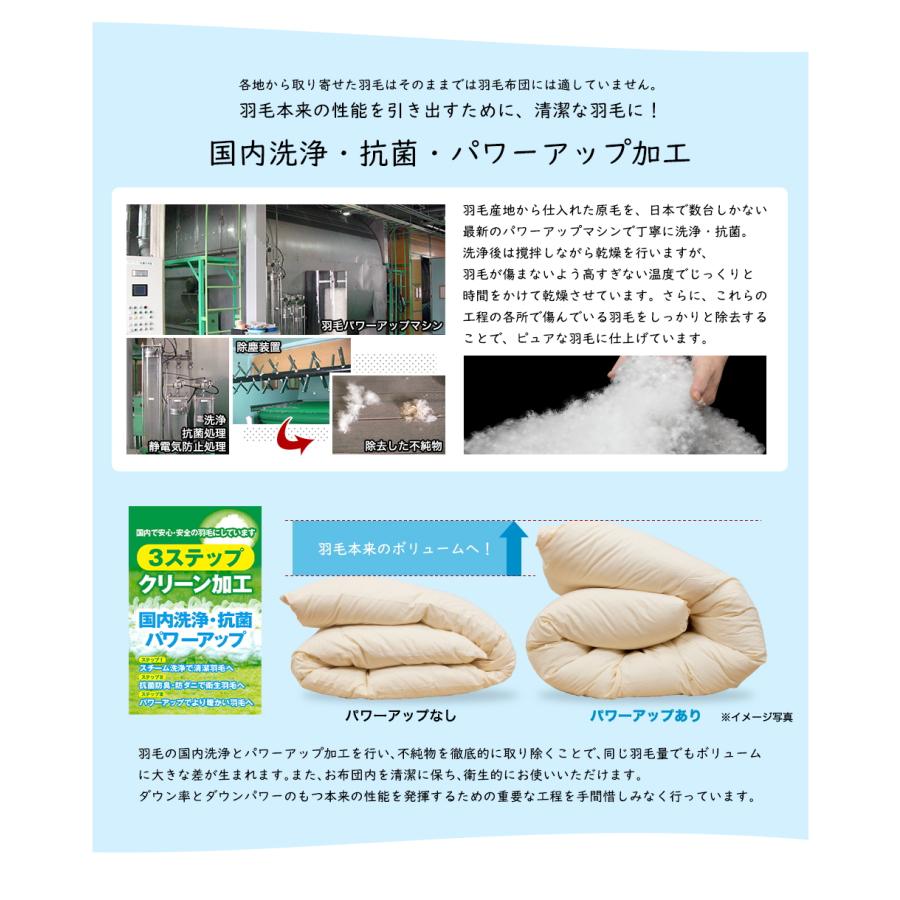 羽毛布団 羽毛ふとん セミダブル 掛け布団 エクセルゴールド ホワイト