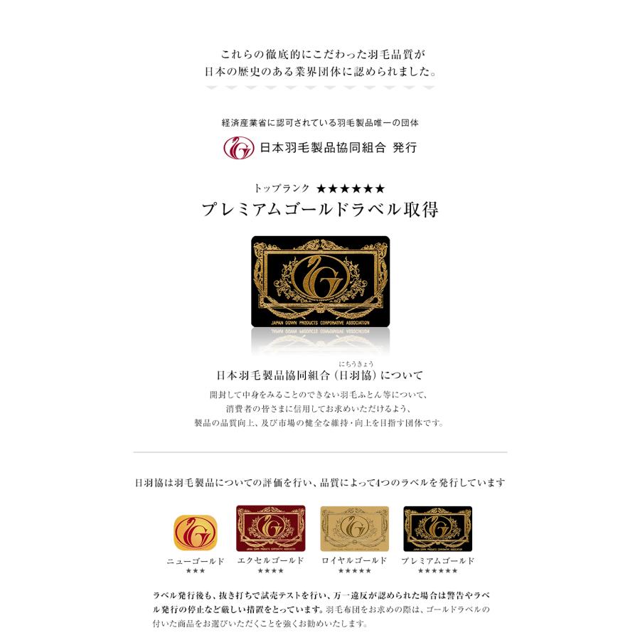 羽毛布団 羽毛ふとん 掛け布団 キング プレミアムゴールド 高級羽毛
