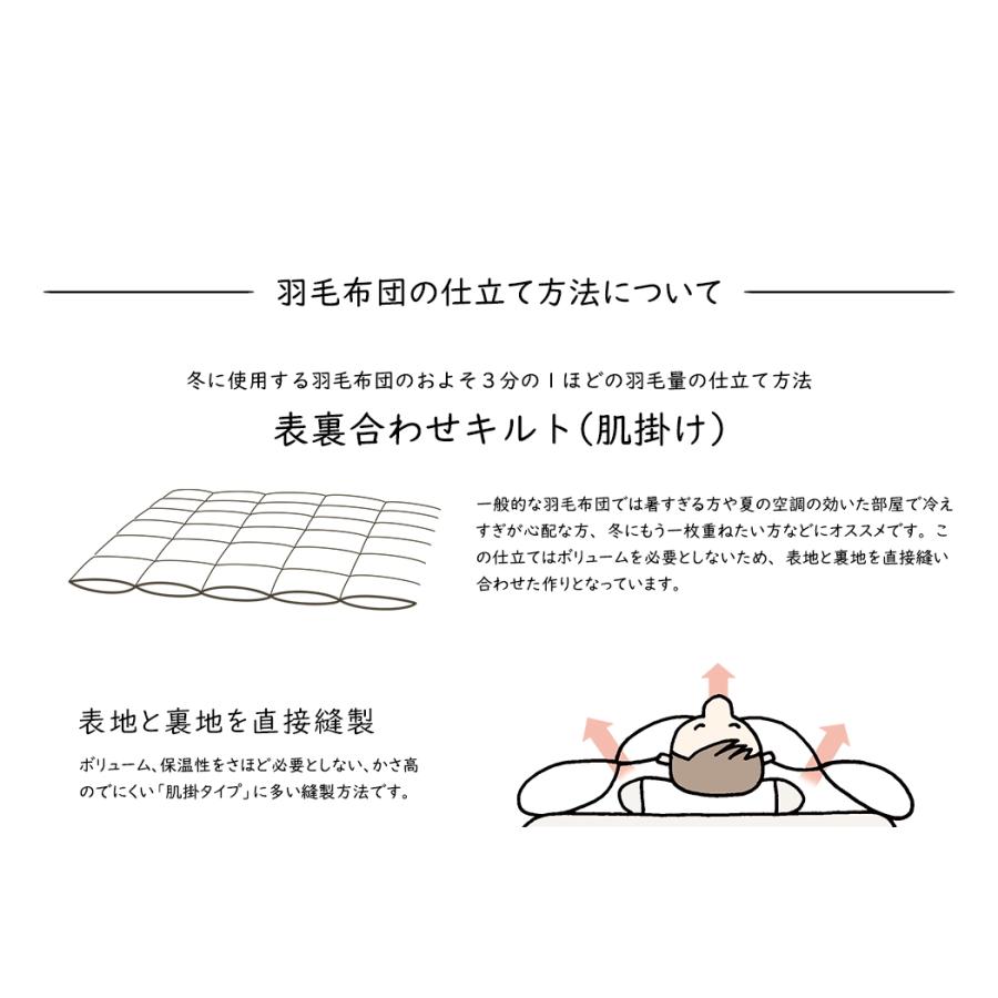 羽毛布団 羽毛ふとん 掛け布団 キング ダウンケット 肌掛け布団 ロイヤルゴールド 新彊綿：薄掛けタイプ 羽毛量 0.65kg｜artmac｜17