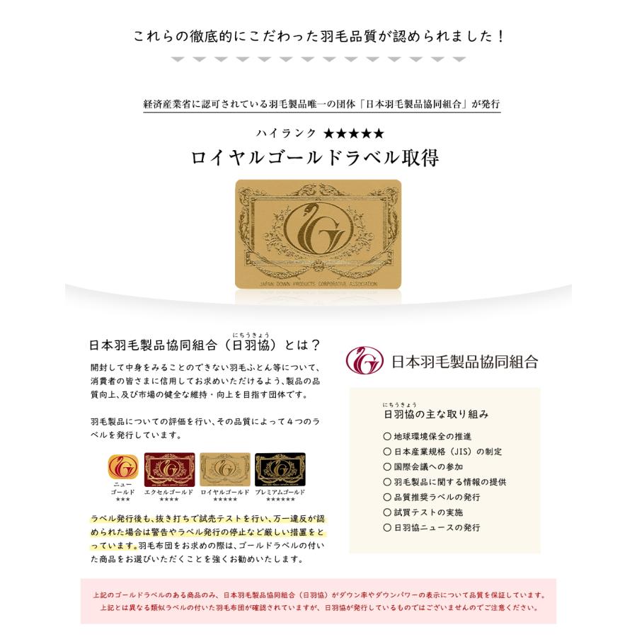 羽毛布団 羽毛ふとん 掛け布団 セミダブル ダウンケット 肌掛け布団 ロイヤルゴールド 新彊綿：薄掛けタイプ 羽毛量 0.5kg_10