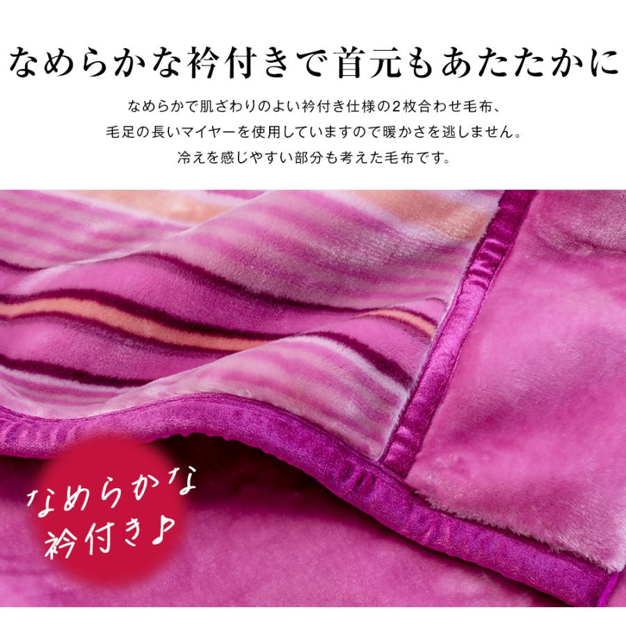 昭和西川 ふっくらあたたか 2枚合わせ毛布 シングル 140×200cm【厚手
