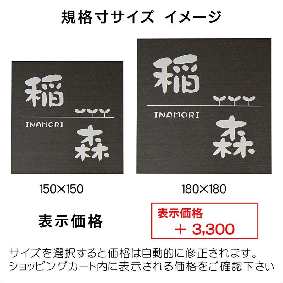 オーダーサイズもできるステンレス表札。 取付オプション：接着・引っ掛け・飾りビス止め  ブラックステンレス 1.5mm厚 正方形 (150角 180角) DBM1 |  | 05
