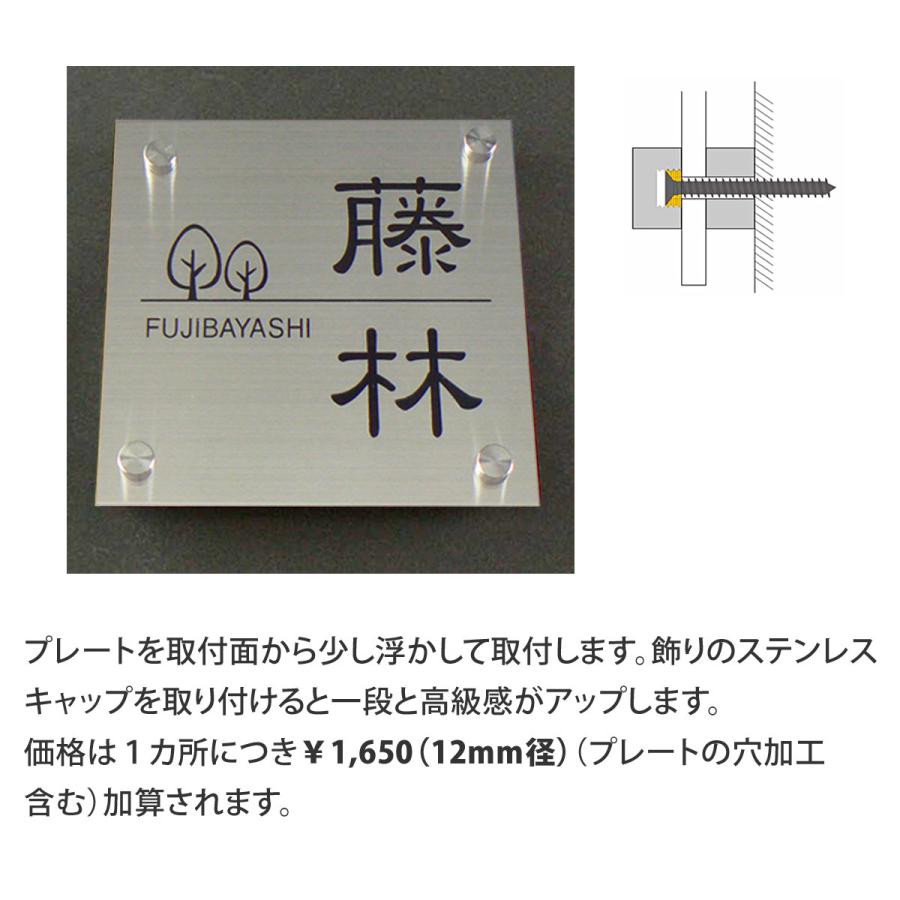 オーダーサイズもできるステンレス表札。 取付オプション：接着・引っ掛け・飾りビス止め  ブラックステンレス 0.8mm厚 正方形 (150角 180角) DBMM |  | 12