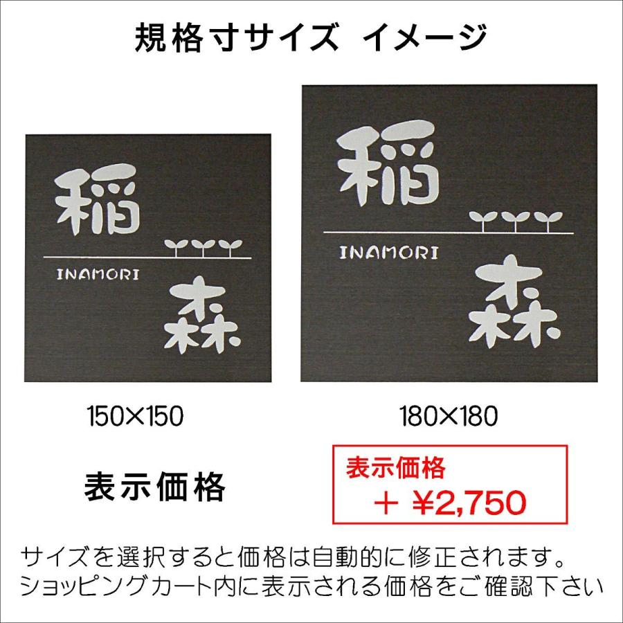 オーダーサイズもできるステンレス表札。 取付オプション：接着・引っ掛け・飾りビス止め  ブラックステンレス 0.8mm厚 正方形 (150角 180角) DBMM |  | 05