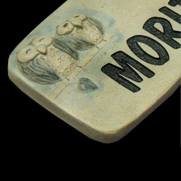 表札 おしゃれ 陶器 手作り表札 フクロウ ふくろう Ｍ０１　　 | 