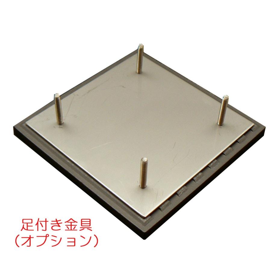 ステンレスを埋め込んだ タイル 表札 おしゃれなデザイン 正方形 戸建て 足付き金具（オプション）で凹凸面にも取付安心。サイズは2種（144角,194角）S22　 |  | 11