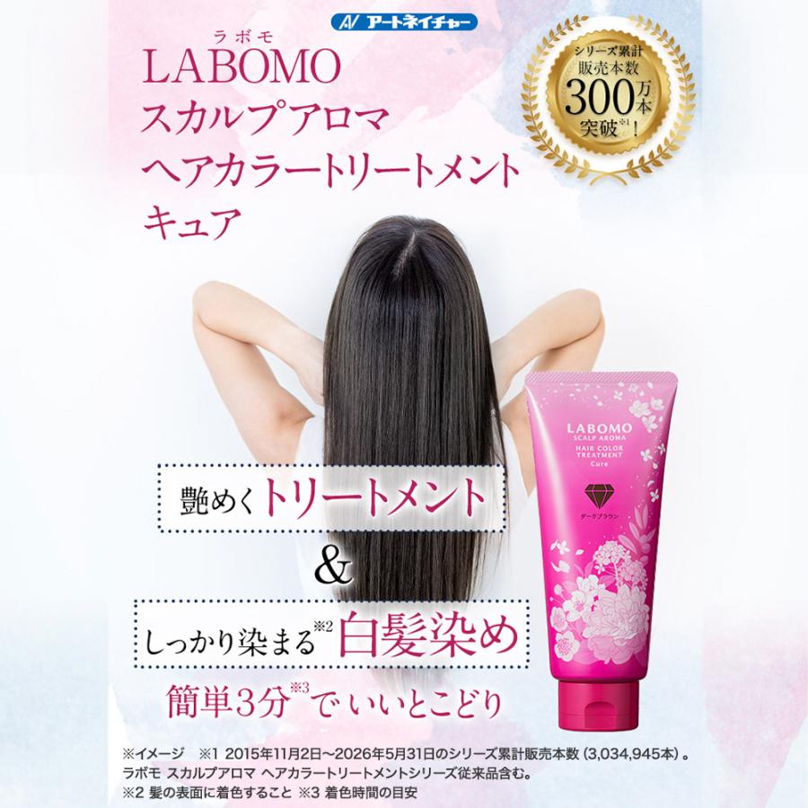 LABOMO 定期購入 ヘアカラートリートメント キュア 白髪染め 女性用