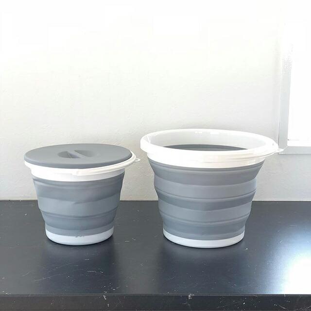 折りたたみ ふた付き バケツ 小 ホワイト グレー 直径25cm 高さ21cm 最大容量5l モノトーン フタ Art Of Black Basket Art Of Black 通販 Yahoo ショッピング