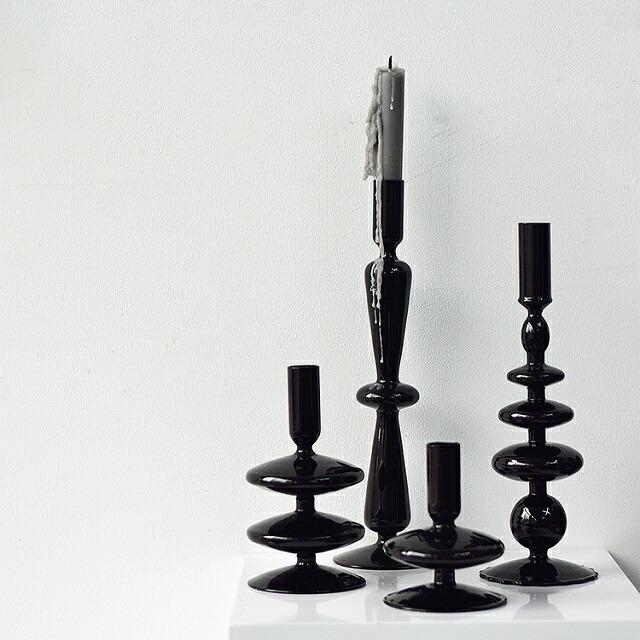 ガラス キャンドルスタンド ブラック 全7種類 [ART OF BLACK] : candle