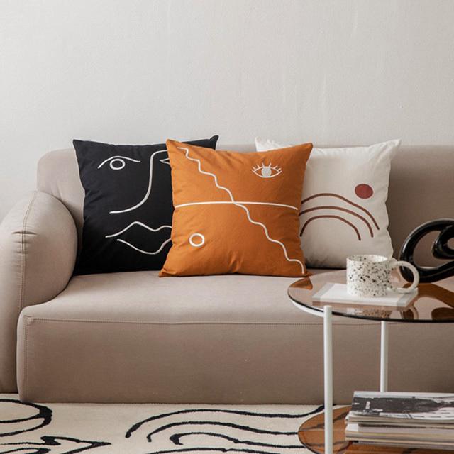 ラインアート クッションカバー 45cm 45cm ファスナー式 Art Of Black Cu Art Of Black 通販 Yahoo ショッピング