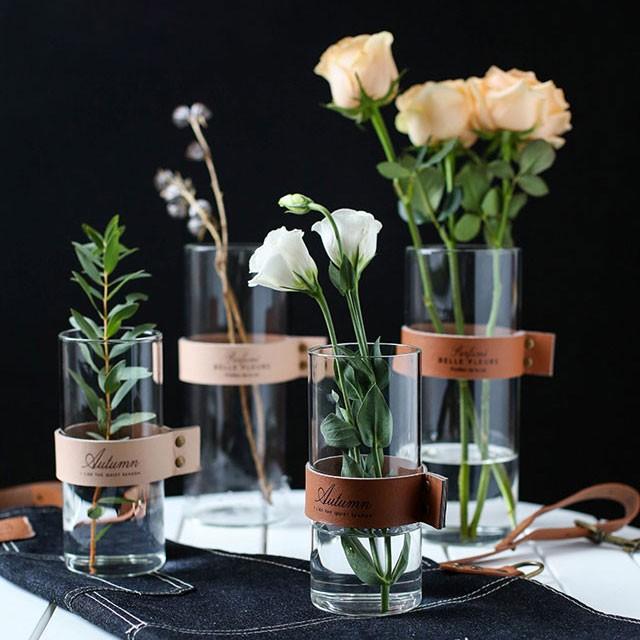 レザーガラス フラワーベース ロング 花瓶 23cm 9cm 17cm 7 5cm Art Of Black Flowervase Art Of Black 通販 Yahoo ショッピング