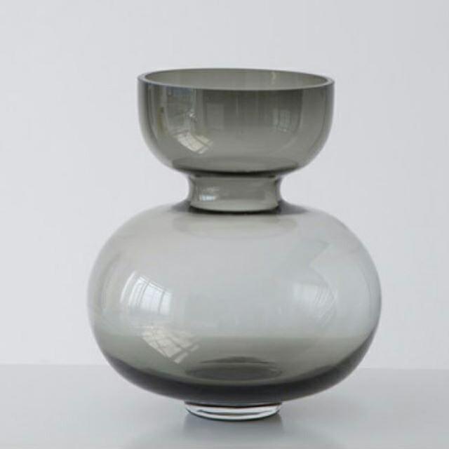 ガラス フラワーベース 花瓶 グレー [ART OF BLACK] :flowervase-03052 