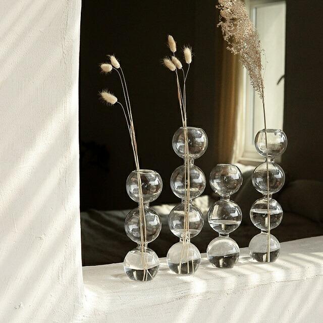 ガラス バブル型 フラワーベース 3連 4連 花瓶 [ART OF BLACK ガラス バブル型 フラワーベース 3連 4連 花瓶 [ART OF BLACK