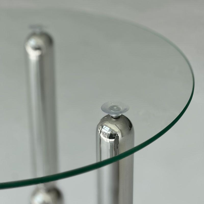 ステンレス ラウンド ガラス サイドテーブル[ART OF BLACK] ガラス