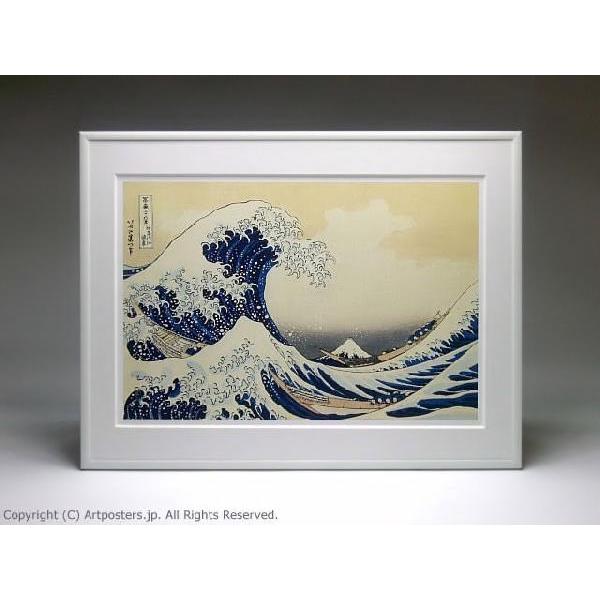 出荷区分B】葛飾北斎 冨嶽三十六景 神奈川沖浪裏 額付ポスター