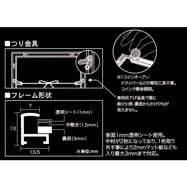 【出荷区分A】3個セット7％引き 1000×700mm【FIT】アルミ製ポスターフレーム/フォトフレーム/額縁｜artposters｜07