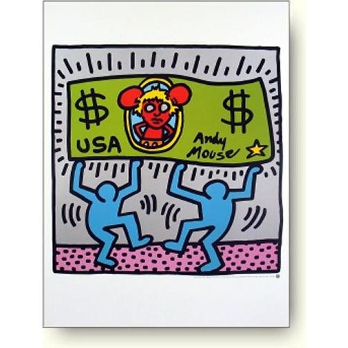 出荷区分D】絶版ポスター キース・ヘリング Andy Mouse 【アート