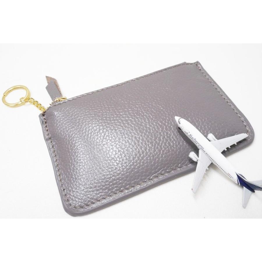 Syoku レザー フラグメントケース チェーン付 グレー カードケース