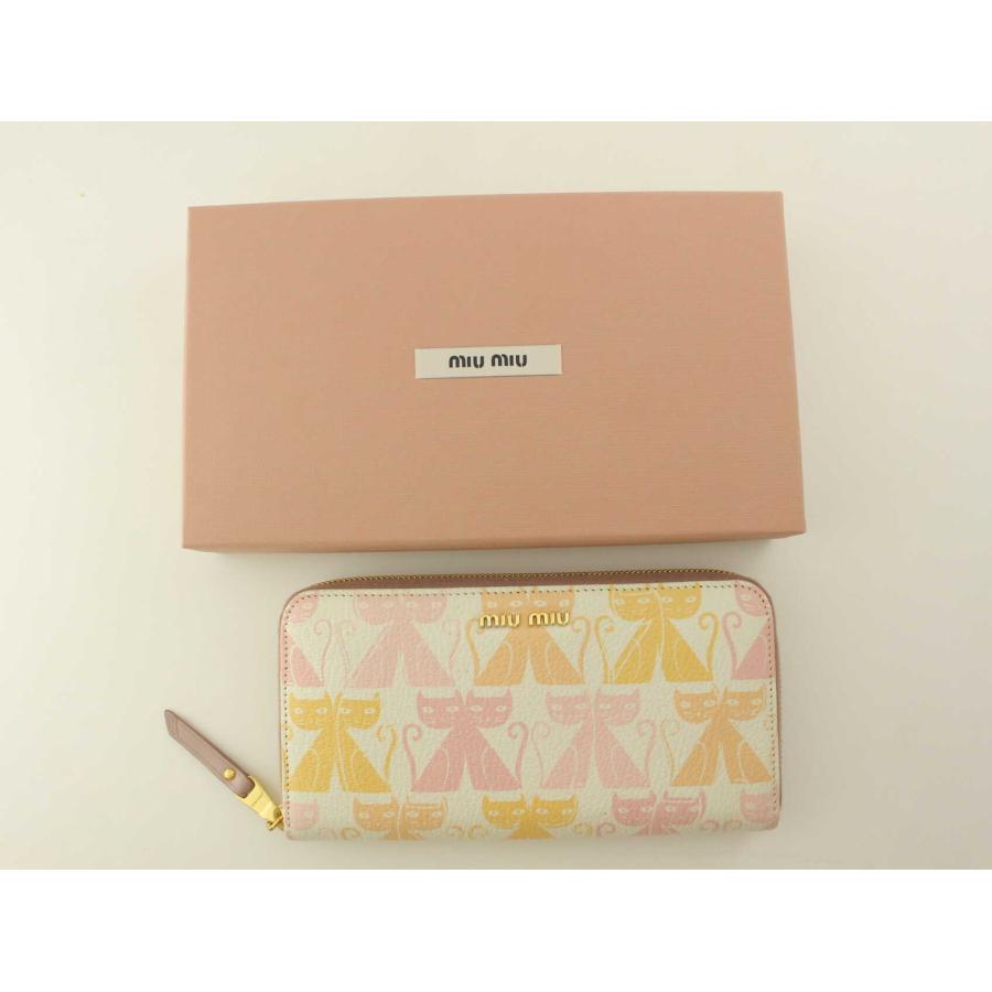 miu ミュウミュウ MADRAS CAT マドラス ロングウォレット ラウンド 