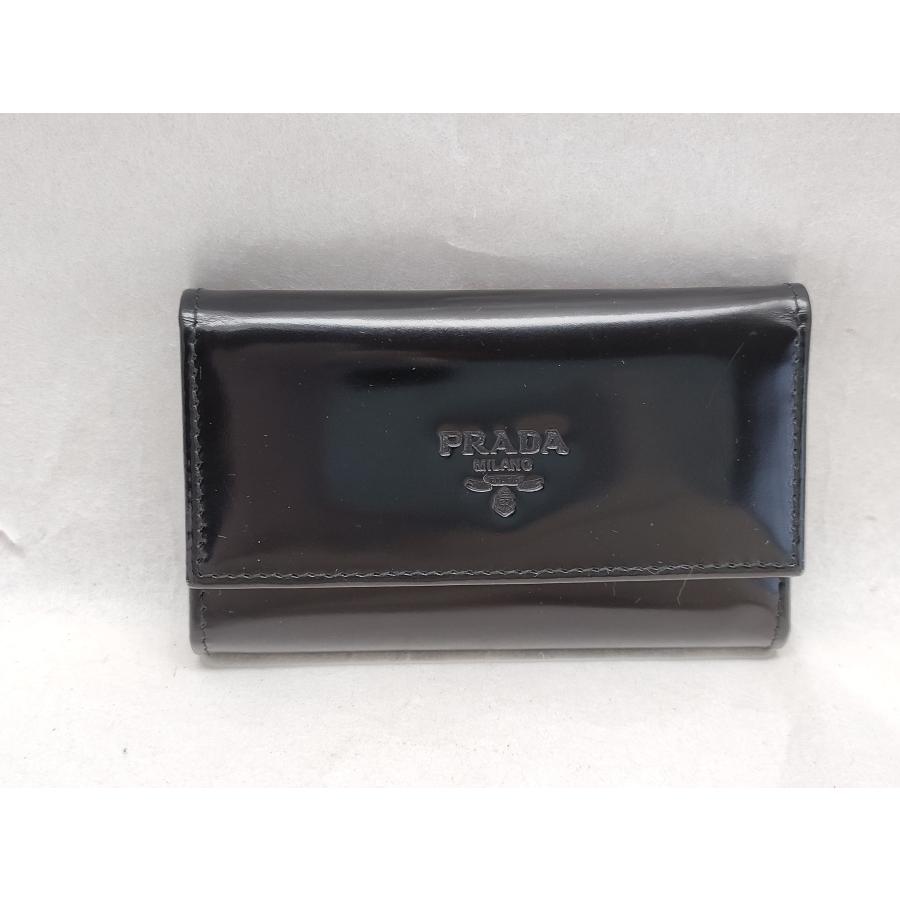 【未使用品】プラダ　エナメルキーケース6連　ブラック PRADA 訳あり プラダ エナメル キーケース 6連 ブラック