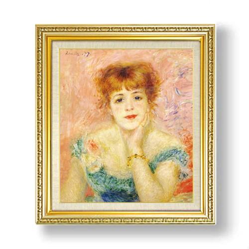 ルノワール ジャンヌ サマリーの肖像 F10 油絵 直筆仕上げ 複製画 額縁付 絵画 販売 10号 油彩 人物画 673 599mm 送料無料