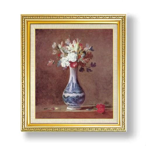 在庫残りわずか シャルダン 花瓶の花 F10 油絵 直筆仕上げ 複製画 額縁付 絵画 販売 10号 油彩 静物画 673 599mm 送料無料 美しい Www Jumaidabros Com