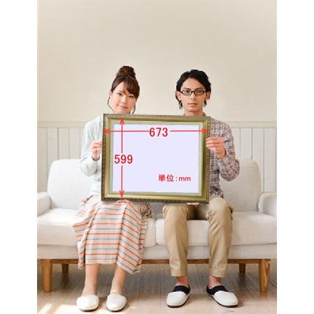 ヴェトゥイユの教会、雪 F10　【油絵 直筆仕上げ 複製画】【額縁付】　絵画　販売 【チーター】 10号　油彩　風景画　673×599mm 送料無料