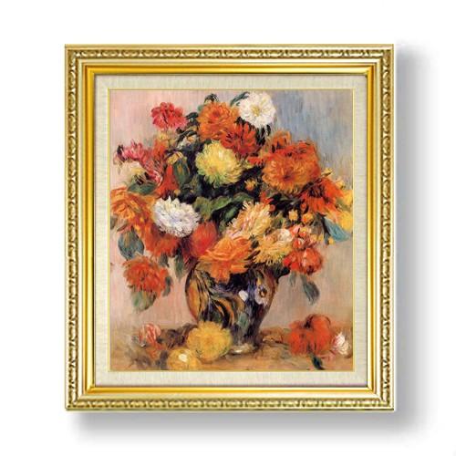 インテリア小物 ルノアール複製絵画10号「花瓶の花」レプリカ額縁付