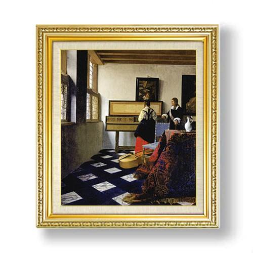 フェルメール 音の稽古 F10　　絵画　販売 10号　油彩　人物画　673×599mm 送料無料